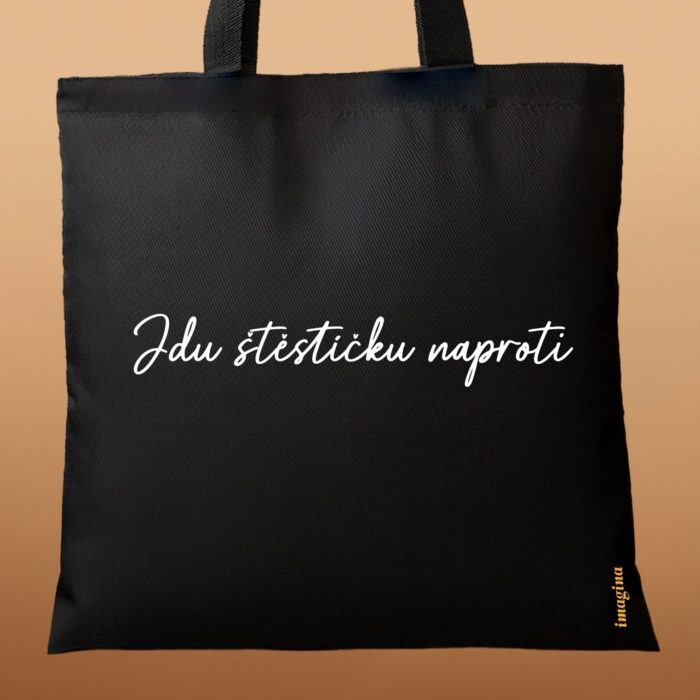 Jdu štěstíčku naproti černá plátěnka