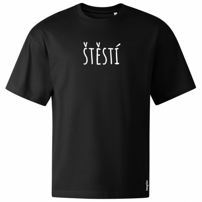 "Štěstí" oversized černé triko