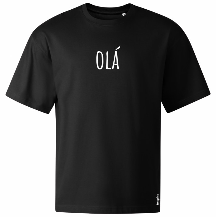 "Olá" oversized černé triko