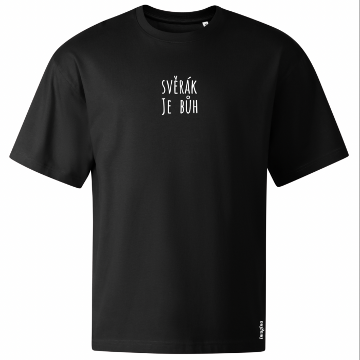 "Svěrák je Bůh" oversized černé triko