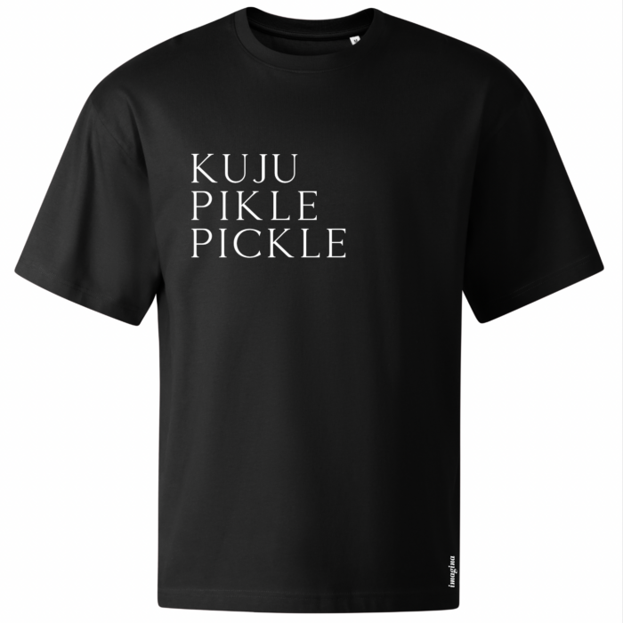 "Kuju Pikle Pickle" oversized černé triko
