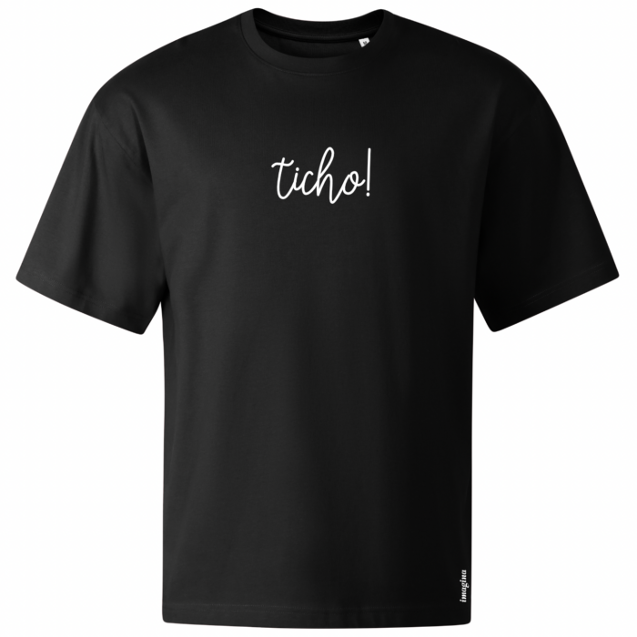 "ticho!" oversized černé triko