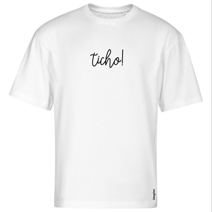 "Ticho!" oversized bílé triko