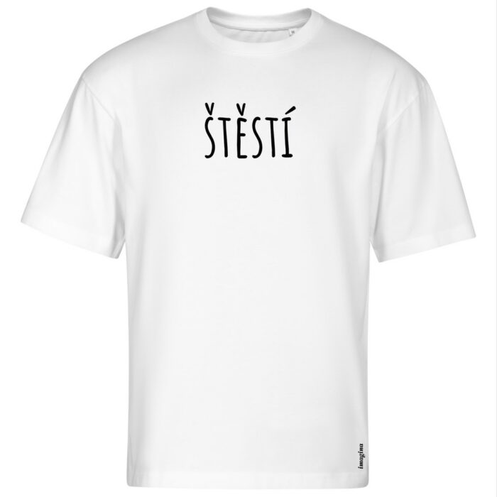 "Štěstí" oversized bílé triko